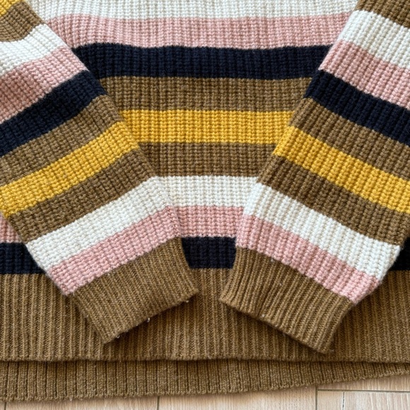 Madewell Striped Tilden Pullover Sweater Merino Wool Blend Size Small - Picture 11 of 13